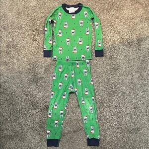 Hanna Andersson kids size 4 (100 cm) Green Sant Robot Pajamas